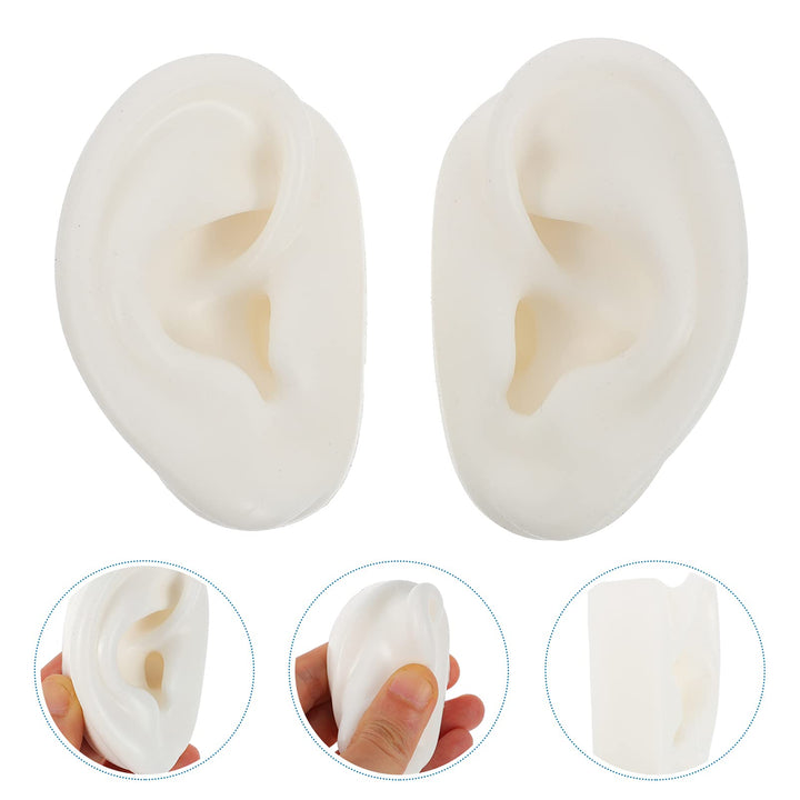 Soft Silicone Ear Model, Ear Model Simulation Display Props Teaching Tools Jewelry Display Earrings 1Pair Size M, White,Olive Green, 716RHSB05605S0XGKX