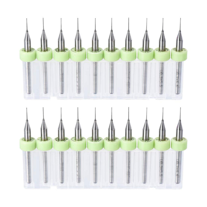 PCB Drill Bits 0.3mm Tungsten Carbide Rotary Tool Jewelry CNC Engraving Print Circuit Board Micro Drill Bits 1/8 Inch Shank 2 Set (20 Pcs)