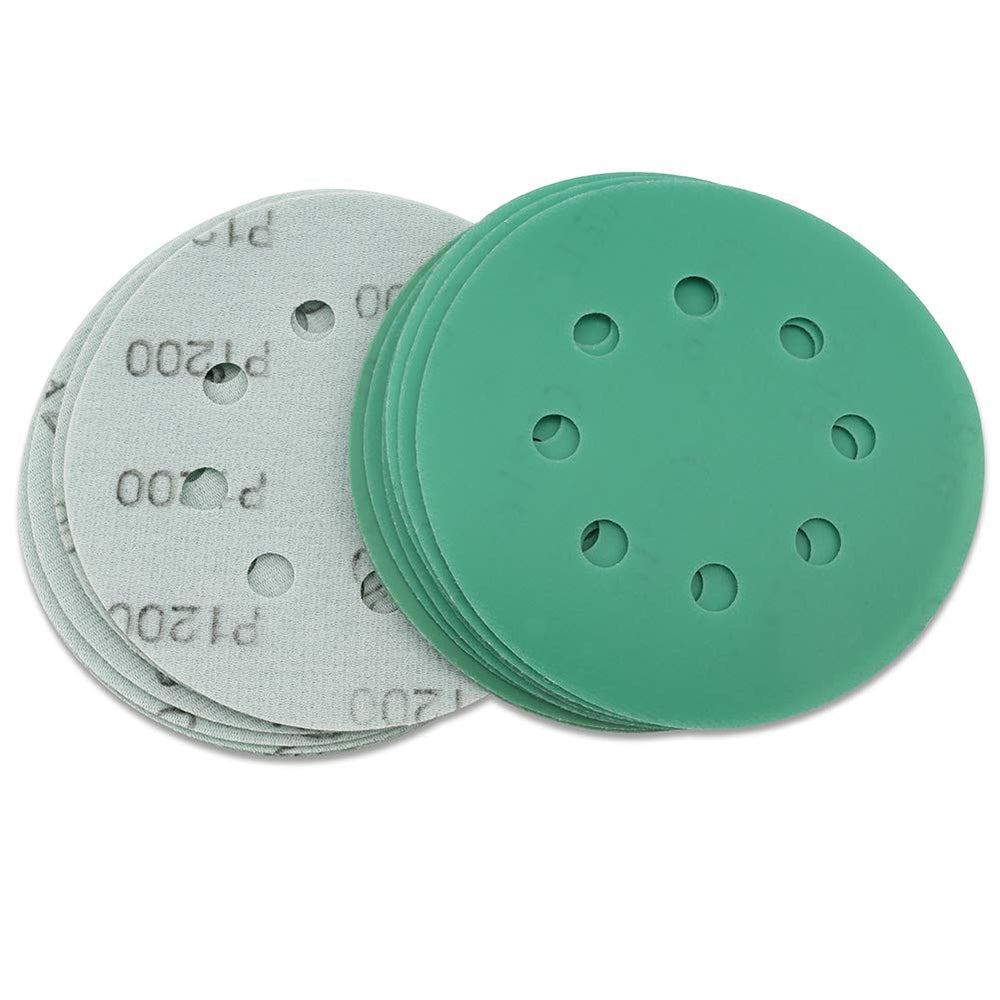 5Inch Sanding Discs,2000 Grit Sandpaper,Wet Dry 8 Holes Dustless Film Green Line Hook and Loop Random Orbital Sander Paper ,20-Pack