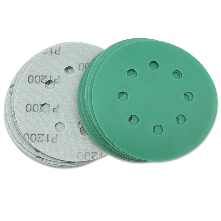 5Inch Sanding Discs,2000 Grit Sandpaper,Wet Dry 8 Holes Dustless Film Green Line Hook and Loop Random Orbital Sander Paper ,20-Pack