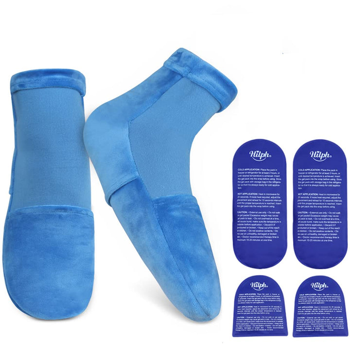 Cold Therapy Socks for Feet Pain Relief, Foot Ice Pack Cooling Socks with Reusable 4 Gel Ice Packs for Hot Feet, Neuropathy, Chemo, Plantar Fasciitis, Swelling, Post Partum Foot (Large)
