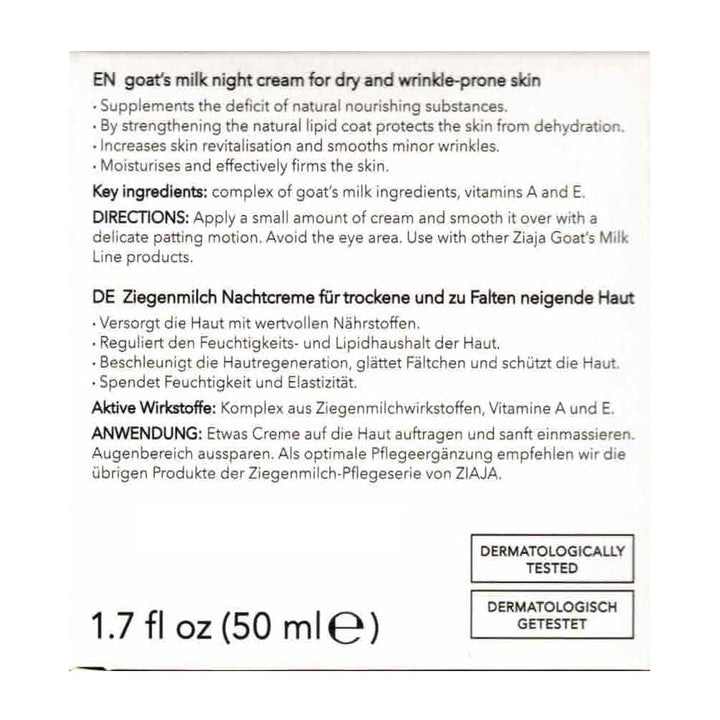 Goat's Milk Night Cream - Face Cream