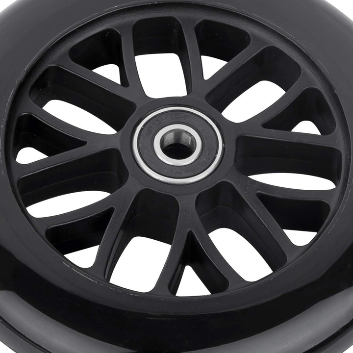 125mm Scooter Wheels 125mmX24mm Scooter Replacement Wheel w/Bearings ABEC-9 for Razor A3 Kick Scooter, DeltaWing Scooter, Swing Wiggle Scooter, Flicker Scooter, Wheel Chair, etc (2-Pack, Black)