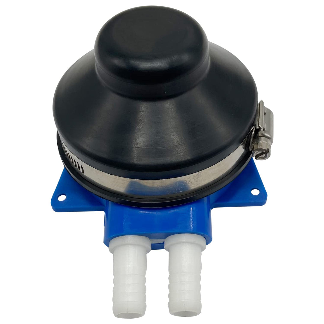 1/2 Inch Hose Foot Manual Self-Priming Water Pump for Washing Sink - Galley Pump - Outdoor Van Washing -Wash Basin RV Black Rubber W Blue Base 2201 Water Foot Pump