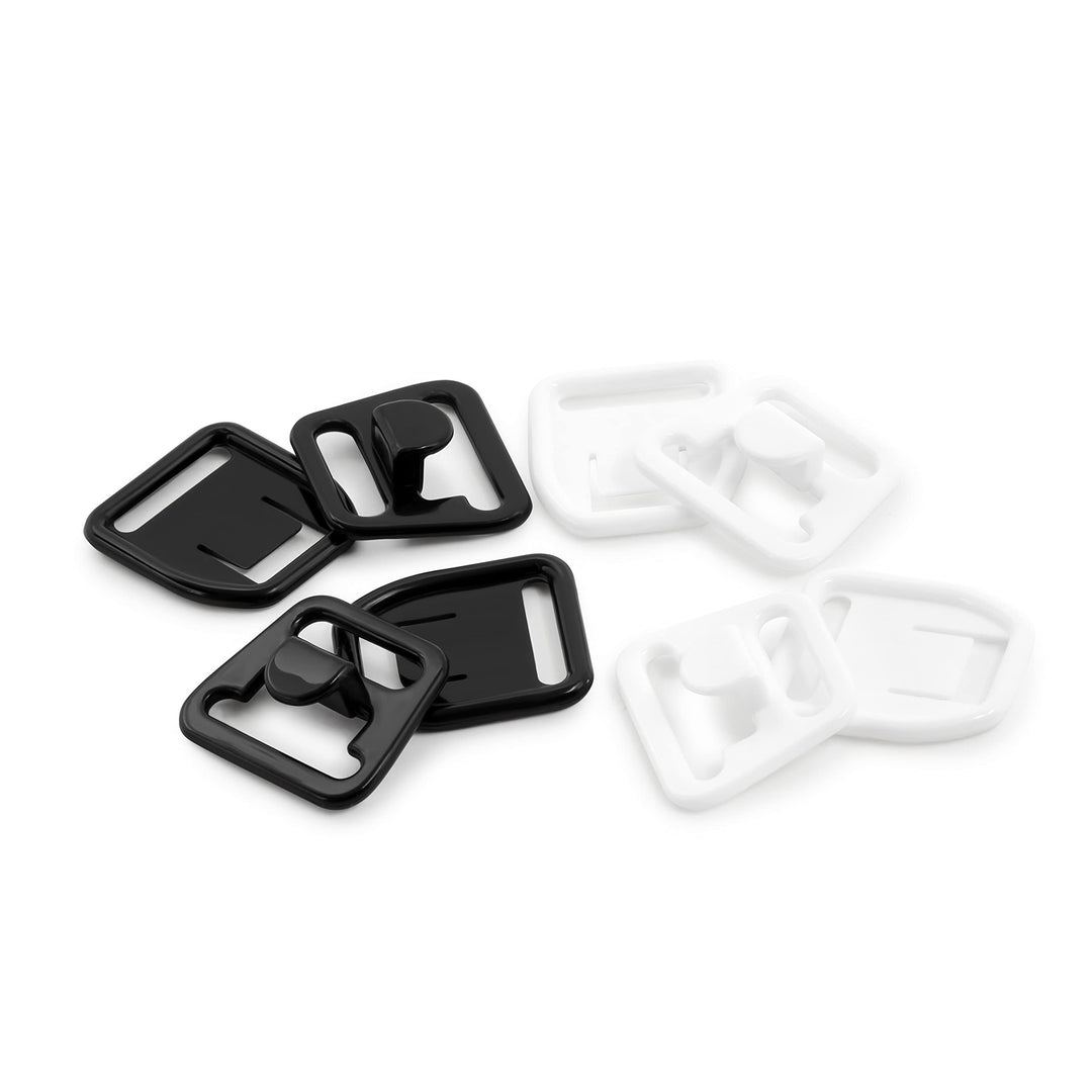 56698-12-66 Bra Clips, 1/2-Inch, Black, White 4 Count