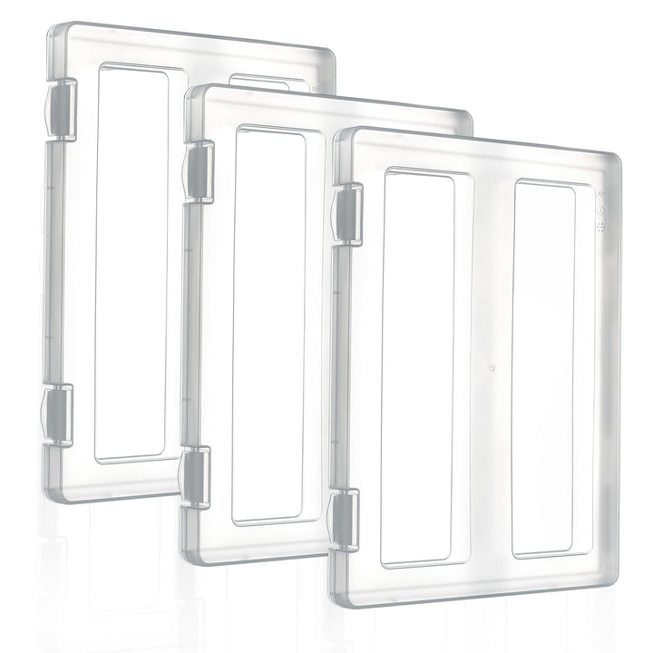 3 Pack Clear A4 File Box with 2pcs Stickers, Portable Project Case Document Storage Organizer, Plastic Storage Box, Documents Magazines Paper Protector 12.52 x 9.44 x 0.94 in