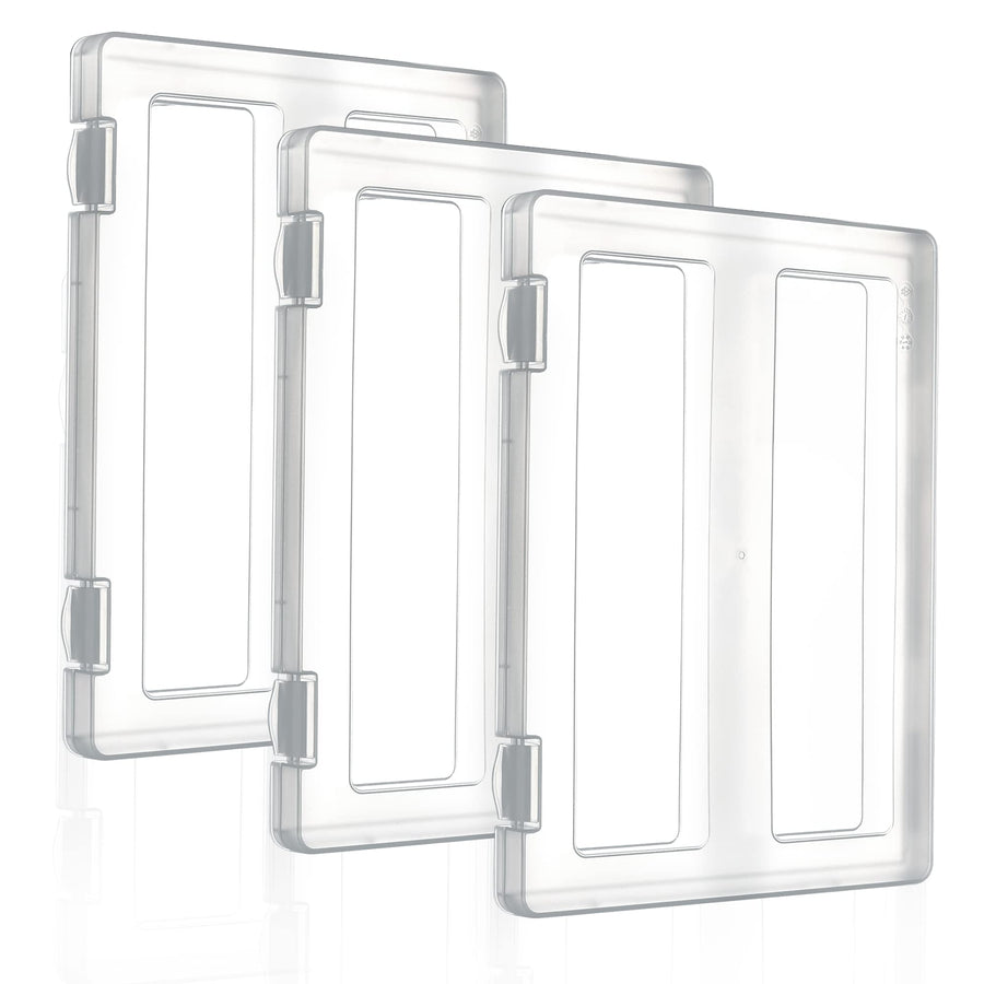 3 Pack Clear A4 File Box with 2pcs Stickers, Portable Project Case Document Storage Organizer, Plastic Storage Box, Documents Magazines Paper Protector 12.52 x 9.44 x 0.94 in