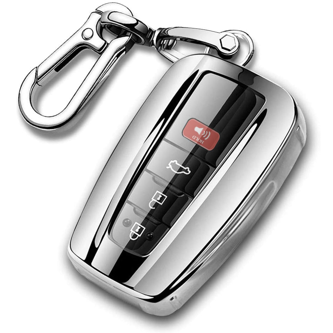 for Toyota Key Fob Cover with Keychain Soft TPU Key Fob Case All-Around Protection Key Case Compatible with 2018-2021 Toyota Camry RAV4 Avalon C-HR Prius Corolla Highlander