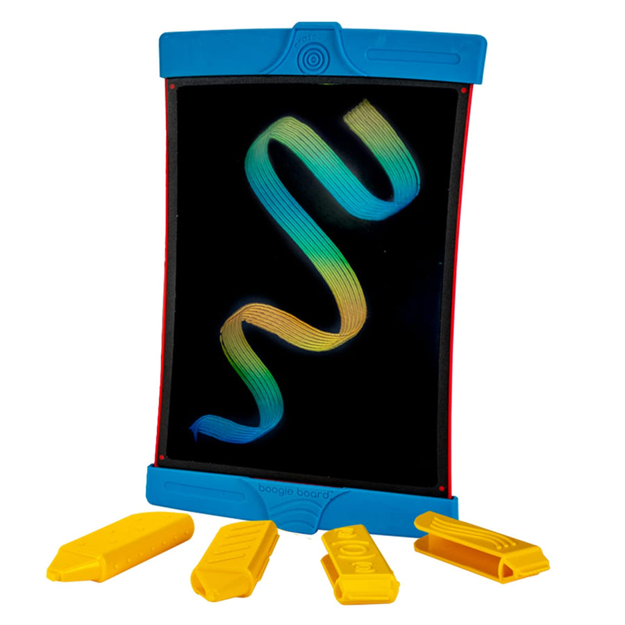 Scribble n’ Play Reusable Kids’ Drawing Board Includes LCD Doodle Board with Color Burst, Easy Erase Button, 4 Texture Drawing Styluses for Kids Ages 4+