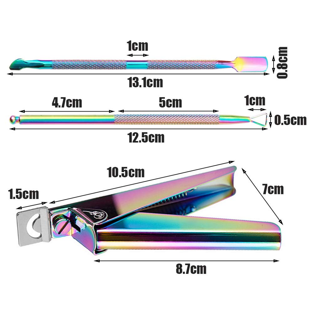 Younmi Professional Acrylic Nail Tips Clippers, Nail Tip Cutter Trimmer Nail Tools with Cuticle Pusher Scaper Peeler for Acrylic Nails Manicure Pedicure Sharp Rustproof Nail Art Tool Home DIY Use