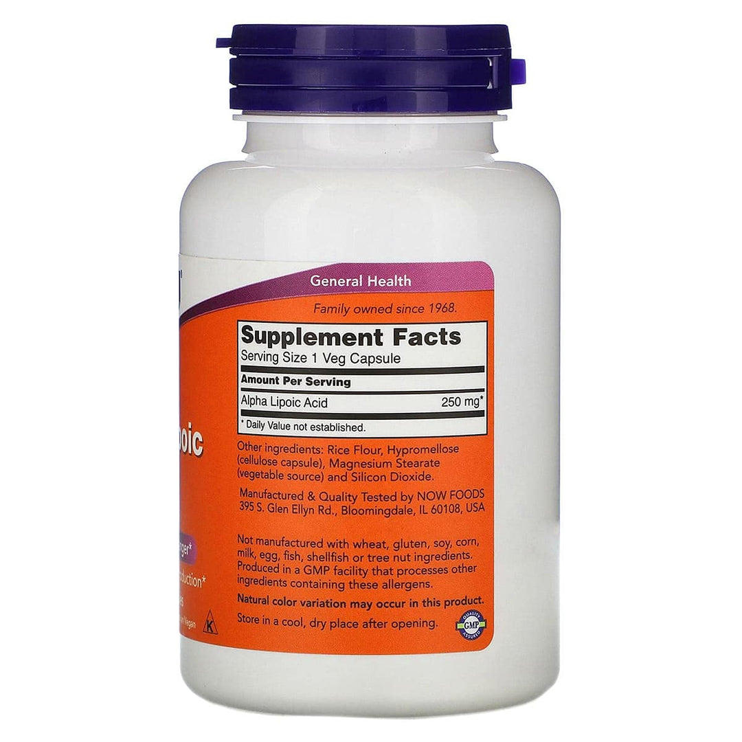 Supplements, Alpha Lipoic Acid 250 mg, Supports Glutathione Production*, Free Radical Scavenger*, 120 Veg Capsules
