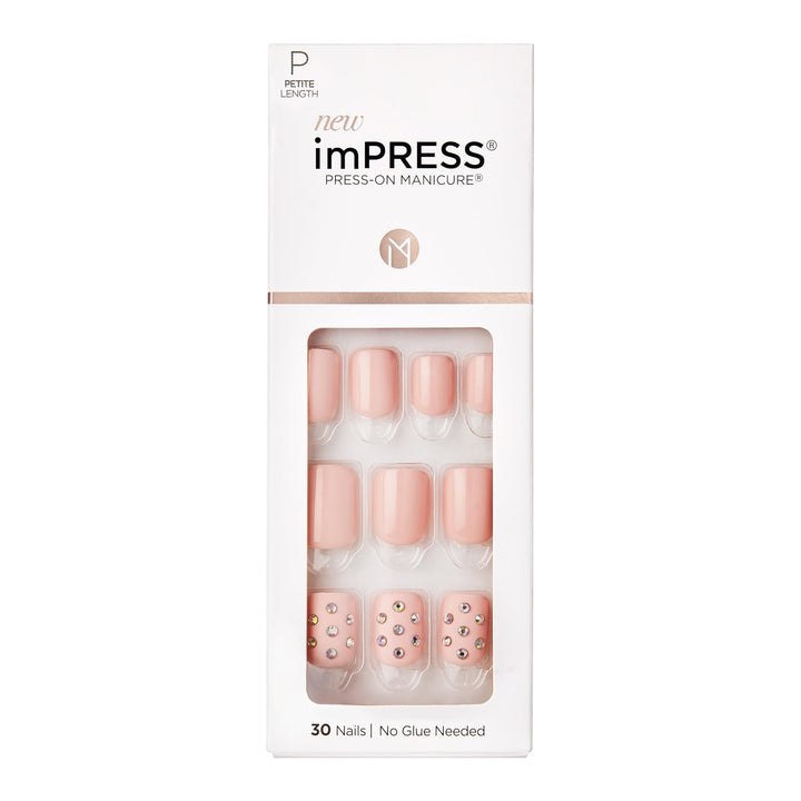 KISS Color Press-on Manicure - Pink with crystals