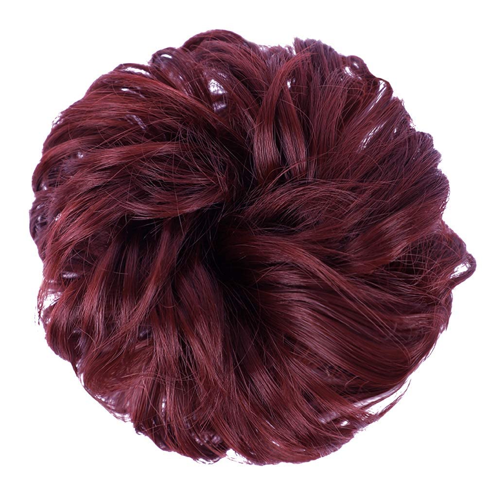 1PCS Messy Hair Bun Hair Scrunchies Extension Curly Wavy Messy Synthetic Chignon for Women Updo Hairpiece