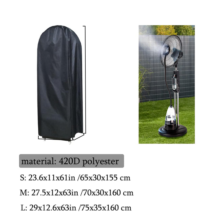 J&C Fan Cover 420D Misting Fan Cover Waterproof Spray Cooling Fan Cover Industrial Fan Dust Cover Outdoor Water Misting Fan Covers Patio Water Tank Electric Fans Case Heavy Duty Large (No Fan