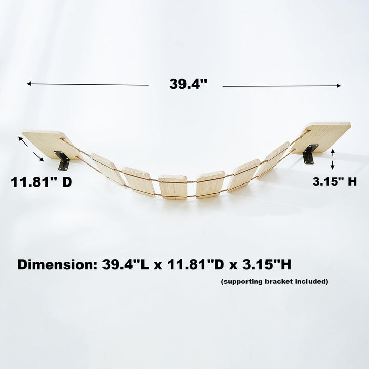Yiotl Wall-Mounted Cat Bridge Wood Cat Shelf Bed Hammock Climbing Step Cat Ladder Modern Cat Wall Shelf Furniture Sets1