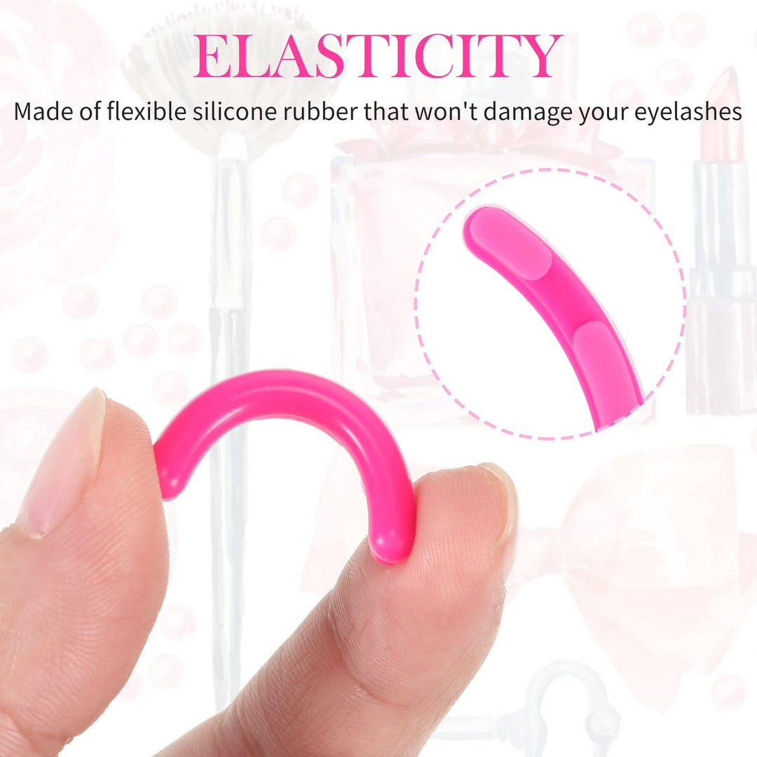 Curler Refills Eyelash Curler Refill Pads Silicone Rubber Curler Replacement Refills Pads for Universal Eyelash Curler with a Clear Storage Box (Purple, Rose Red, Light Pink, Pink)