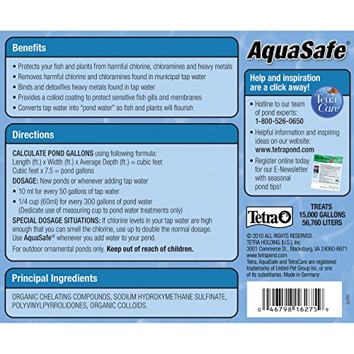 Pond AquaSafe 101.4 Ounces, Makes Tap Water Safe For Pond Fish