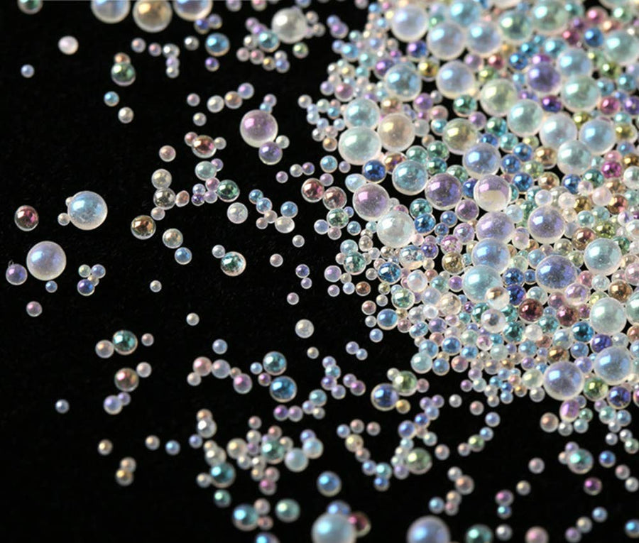 UV Resin Bubble Beads, 10 Bottles Water Droplet Bubble Beads, Magical Water Droplets, AB Miniature Bead, Resin Inclusion (Iridescent Color, 1mm to 2mm)