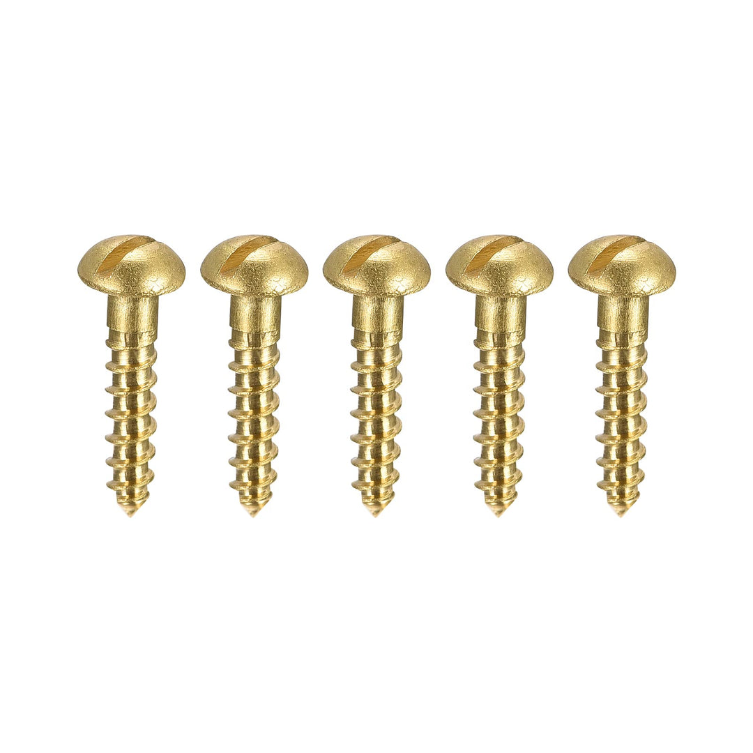 Wood Screws M2.5 x 12mm Slotted Round Head Brass Self-Tapping Screw 100 Pcs