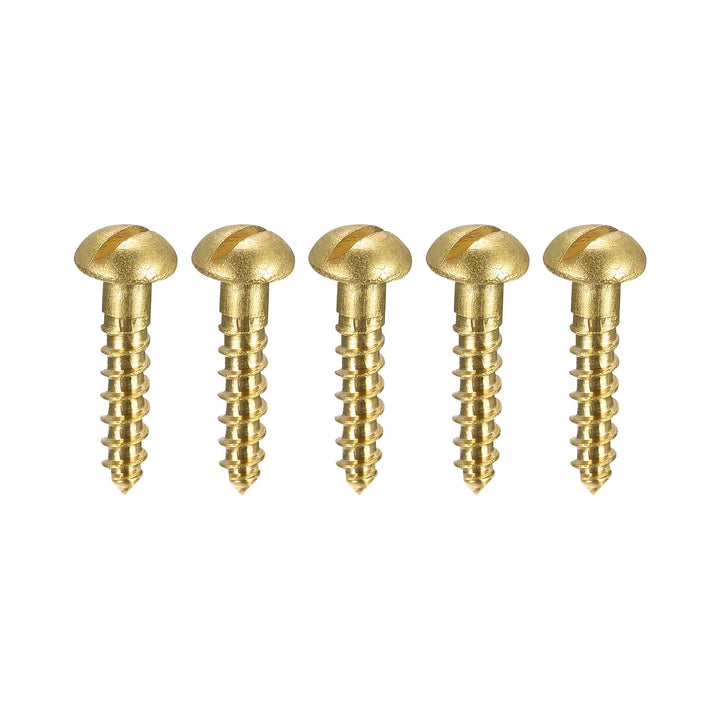 Wood Screws M2.5 x 12mm Slotted Round Head Brass Self-Tapping Screw 100 Pcs