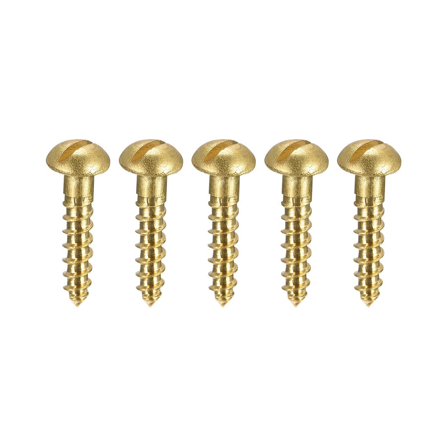 Wood Screws M2.5 x 12mm Slotted Round Head Brass Self-Tapping Screw 100 Pcs