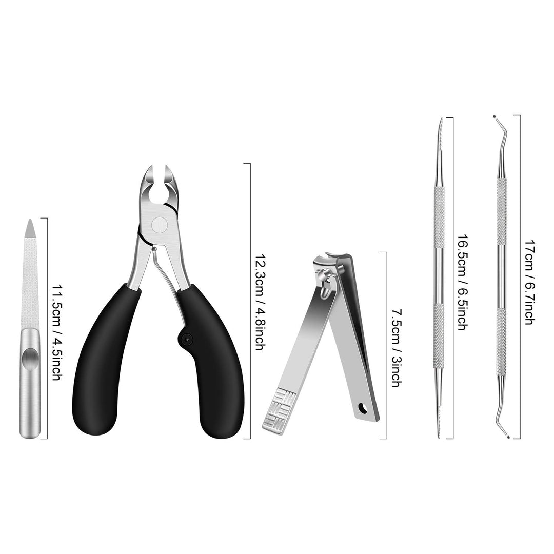 Podiatrist Toenail Cutters for Thick Nails Kit, Professional Grade Pedicure Tools with Sharp Curved Blades for Precision Trimming. Easy to Use & Effortless. Improve Various Toenail Problems.