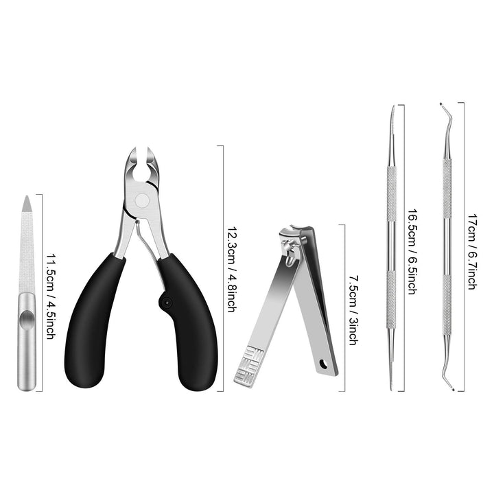 Podiatrist Toenail Cutters for Thick Nails Kit, Professional Grade Pedicure Tools with Sharp Curved Blades for Precision Trimming. Easy to Use & Effortless. Improve Various Toenail Problems.