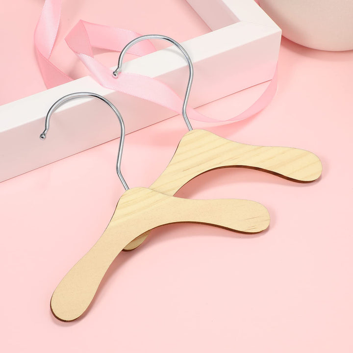 Balacoo 10pcs Pet Clothes Hanger Wooden Clothes Apparel Hangers for Dog Cat Mini Clothes Hanger for Doll Pet Puppy Dogs Clothes Rack Hangers 14cm