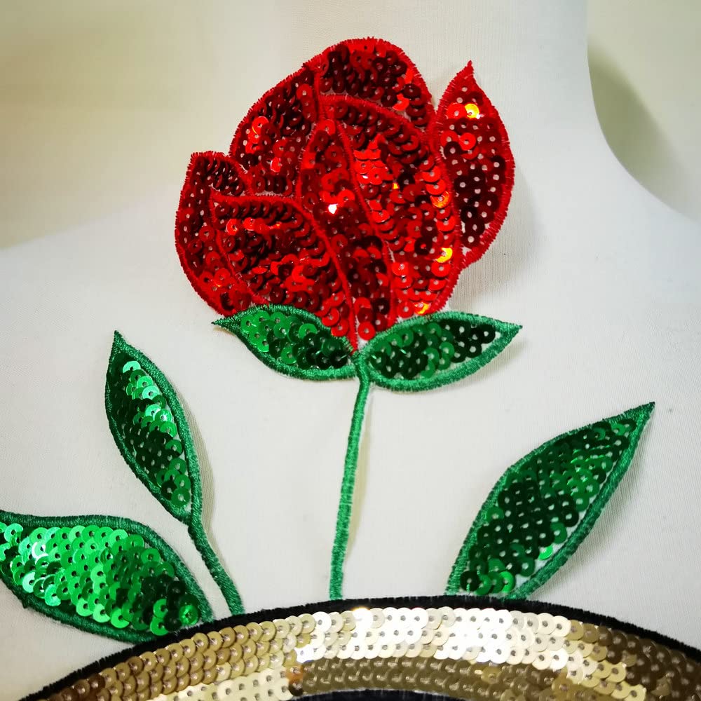 5pcs Large Sequin Heart Evil Eyes Patch No Glue Cartoon Motif Applique Embroidery Garment Accessory (Blue A)