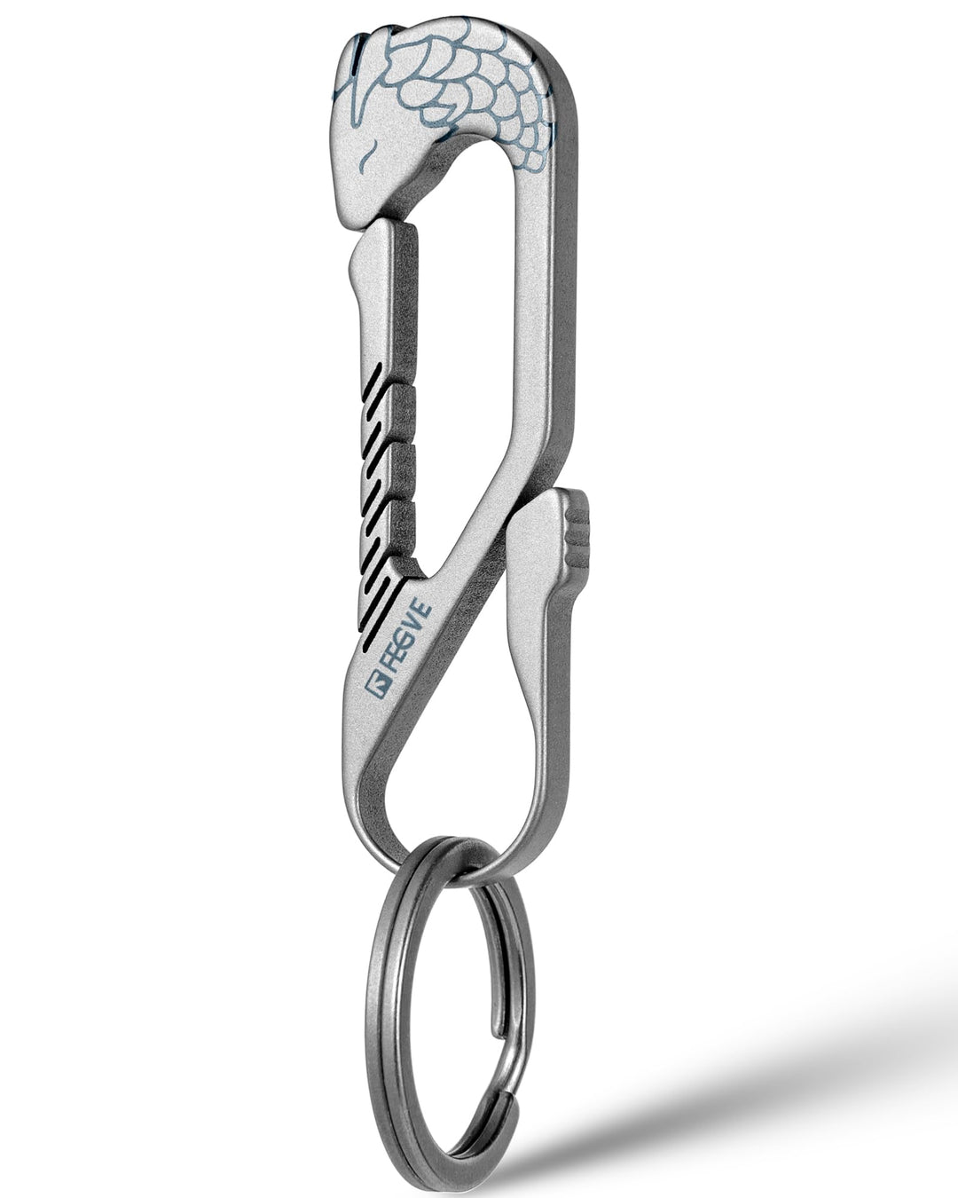 Titanium Small Carabiner Keychain Clip,Key Chain Clip with Key Ring for Men(Tai-A/2pcs)