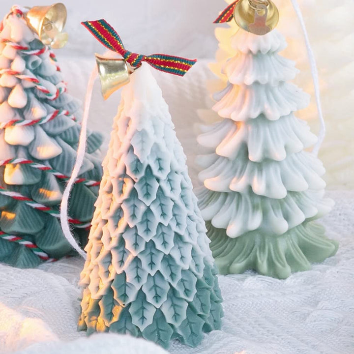 Candle Molds for Candle Making, 2PCS Christmas Tree 3D Silicone Candle Resin Mold, Mould for DIY Aromatherapy Wax Candle Soap Concrete Clay Craft Cake Home Party Decor
