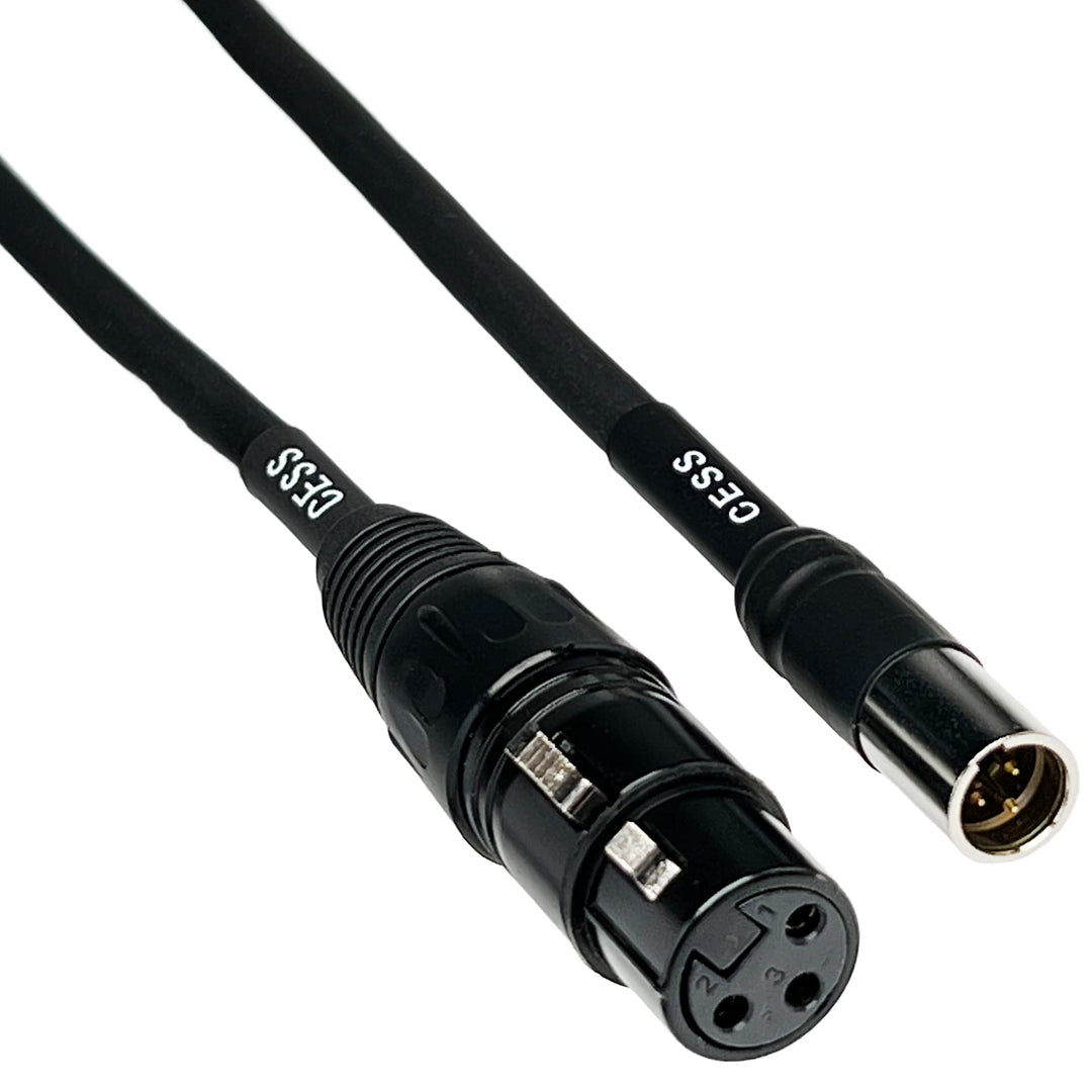 CESS-196-1f Mini XLR Male to XLR Female Adapter Cable, 3-pin Mini XLR Male to XLR Female Adapter Cable, for BMPCC 4K Camera Video Assist 4K Sharp 8K (1 Foot)