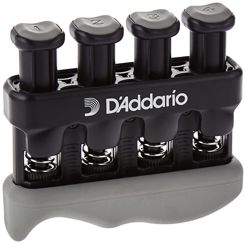 D'Addario Accessories Hand Exerciser–Improve Dexterity and Strength in Fingers, Hands, Forearms- Adjust Tension Per Finger– Simulated Strings Help Develop Calluses- Comfortable Conditioning