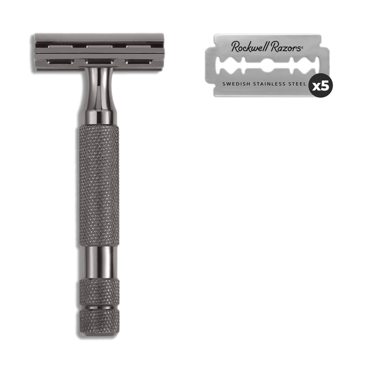 2C Razor with 5 Blades, 6 Piece Set, Gunmetal Chrome