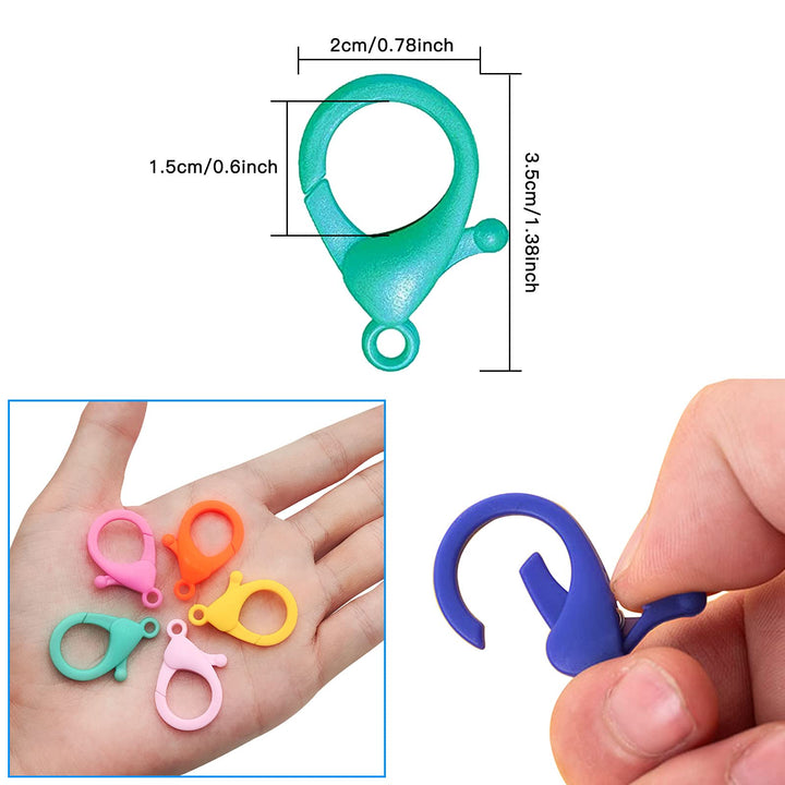 180pcs Plastic Lobster Clasps Hard Multi-Color Lobster Claw Clasps Cute Lanyard Snap Clip Hooks Plastic Backpack Clasp Hook for Jewelry Making,DIY Crafts,Handmade,Keychain(12 Colors)