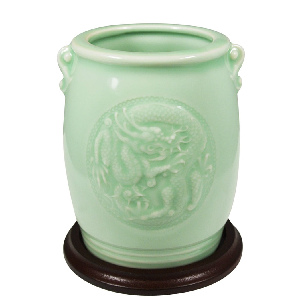 Gifts & Décor 4.5 Inch Chinese Dragon & Phoenix Ceramic Vase