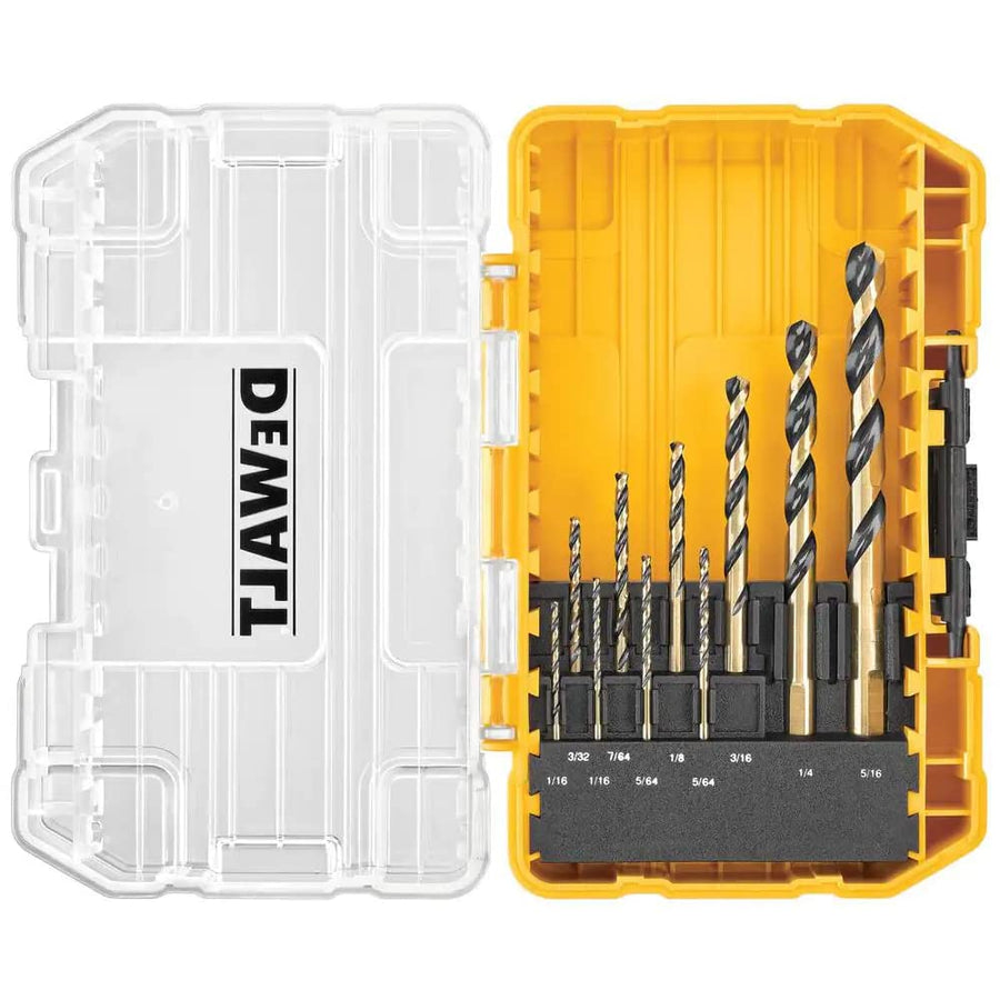 Dril Bit Set, Black and Gold Drill Bit Set 10-Piece (DWA1180)