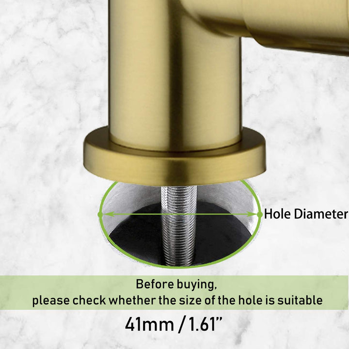 Brushed Brass Water Filter Faucet, Drinking Water Faucet, 360° Swivel Kitchen Sink Water Filter Faucet, Fits Most Reverse Osmosis Units or Under Sink Water Filtration System, Brushed Gold