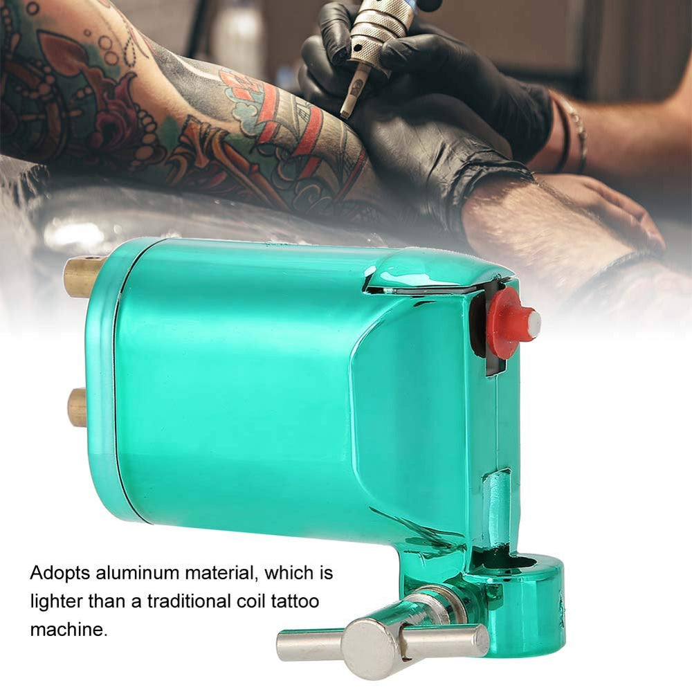 Alloy Rotary Tattoo Machine, Strong Motor Gun Liner Shader Coloring Permanent Makeup Tool Tattoo Enthusiasts Artist Accessories Permanent Makeup Coloring Tools Supplies (Green)