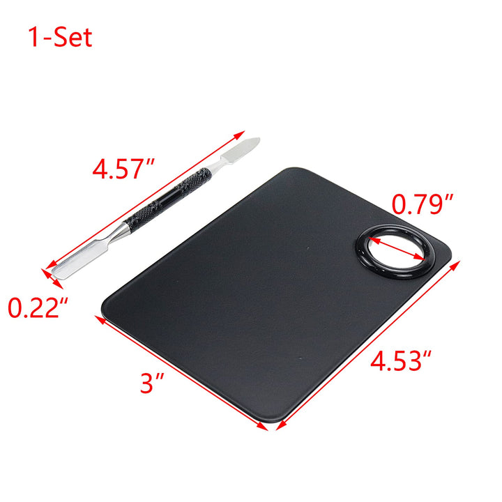 Stainless Steel Cosmetic Makeup Palette,Makeup Mixing Palette Stainless Steel Makeup Palette Cosmetic Palette with Spatula Tool Makeup Art Tool for Blending Cosmetic Foundation Shades,Black