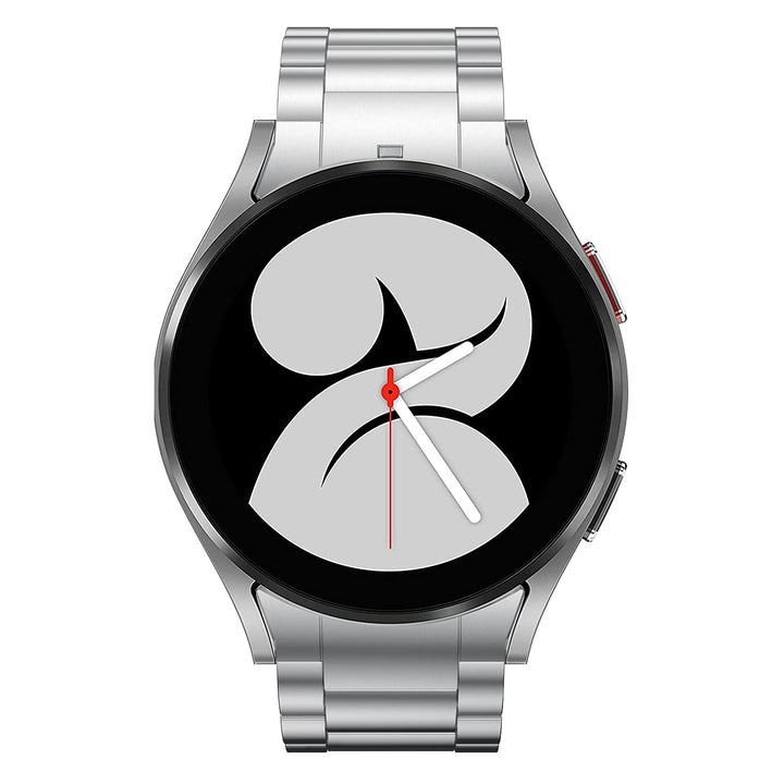 Compatible for Samsung Galaxy Watch 7/6 Classic 47mm 43mm/5 Pro 45mm Bands, No Gaps 20mm Stainless Steel Metal Watch Strap Compatible for Samsung Galaxy Watch 6/5/4 40mm/44mm Band, Silver