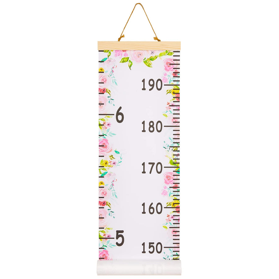 Baby Growth Chart for Wall Height Chart for Kids Wood Frame Measure Ruler 7.9in x 79in Canvas Hanging Height Measurement for Wall Decor