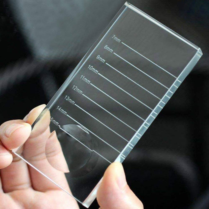 Glass False Lash Holder, 4'' x 2'' x 0.4''Lash Pallet for Lash Extensions, 2-in-1 Crystal False Lashes Adhesive Glue Pallet Holder for Eyelash Extensions