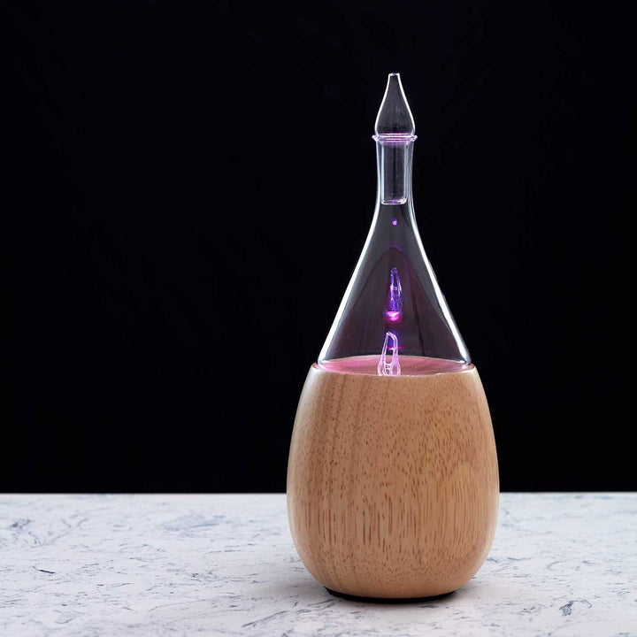 Raindrop 2.0 Nebulizing Diffuser for Essential Oil Aromatherapy Light-Colored Wood Base