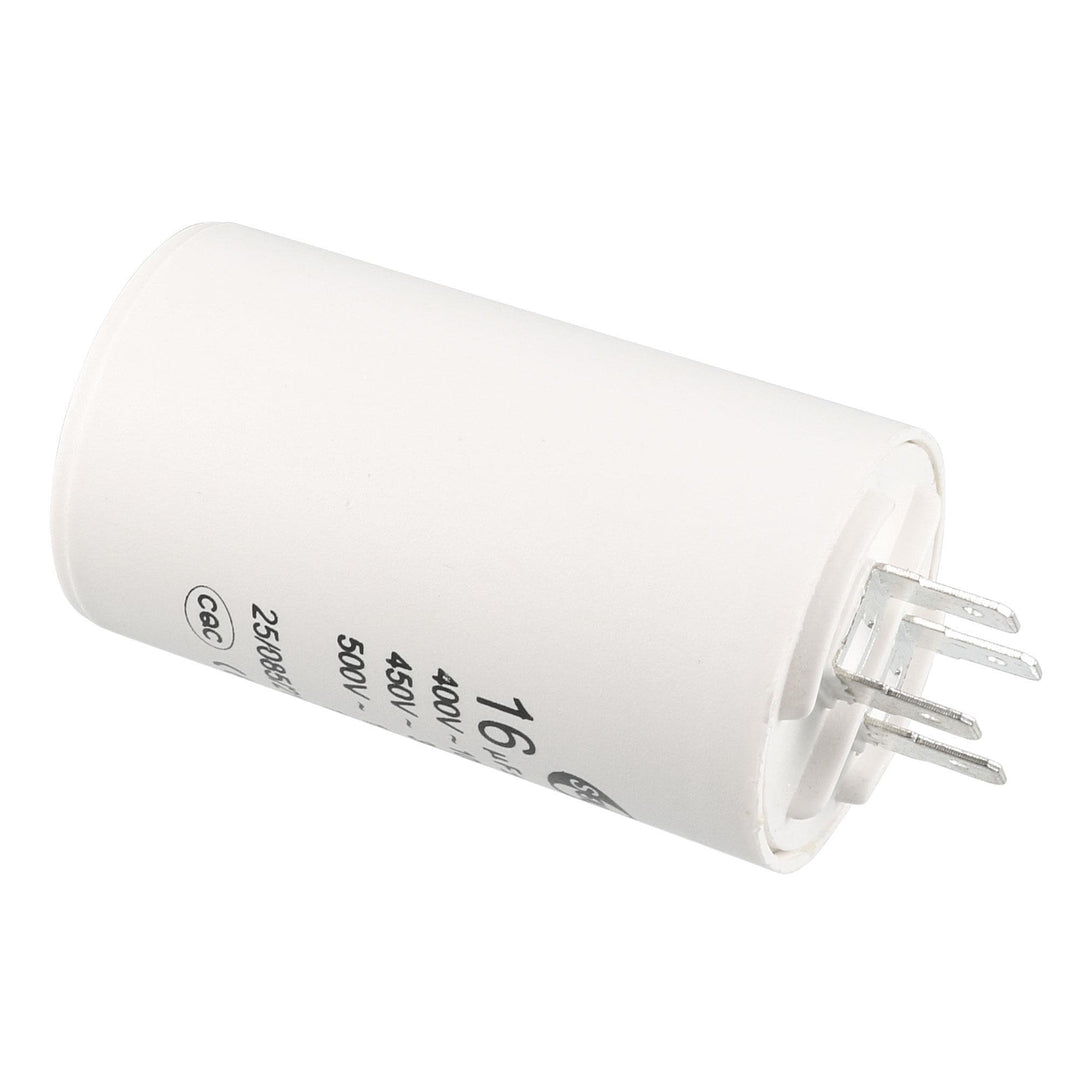 CBB60 Run Capacitor 16uF 450V AC Double Insert 50/60Hz Cylinder 72x40mm White for Air Compressor Water Pump Motor