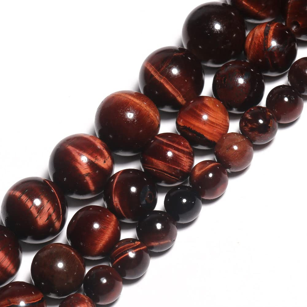 6mm Red Tiger Eye Gemstone Round Loose Beads Natural Stone Beads for Jewelry Making