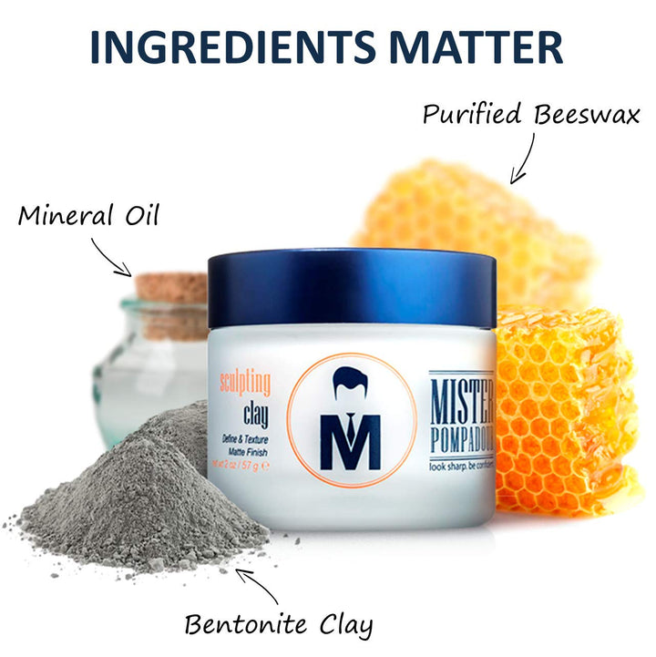 Sculpting Clay | Clay Pomade for Men and Women | Matte Finish | Volume & Hold for Straight, Thick, Curly, or Fine Hair | Natural Ingredients | Better Than Hair Gel | 2 oz