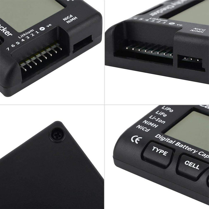 RC Cellmeter 7 Digital Battery Capacity Checker Lipo Battery Tester RC Battery Voltage Tester for LiPo/Li-ion/Nicd/NiMH Cell Meter Battery Checker Tester