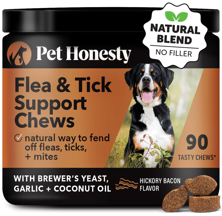Flea and Tick Prevention for Dogs Supplement - Natural Flea and Tick Chews for Dogs, Oral Pills with No Harsh Chemicals, Natural Way to Enjoy The Outdoors - Bacon (90 Count)