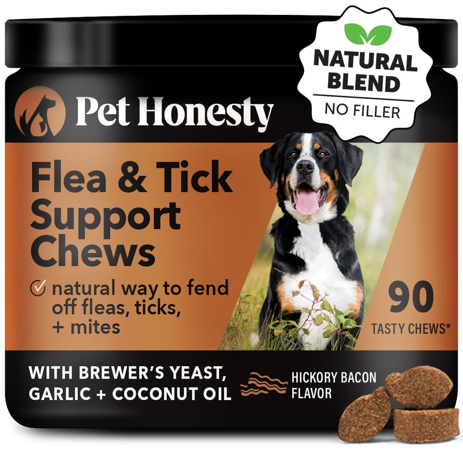 Flea and Tick Prevention for Dogs Supplement - Natural Flea and Tick Chews for Dogs, Oral Pills with No Harsh Chemicals, Natural Way to Enjoy The Outdoors - Bacon (90 Count)
